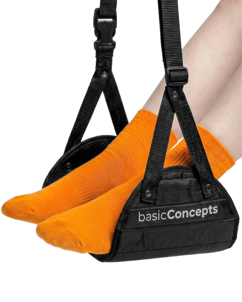 Basic Concepts airplane foot hammock for foot and leg support during long flights
